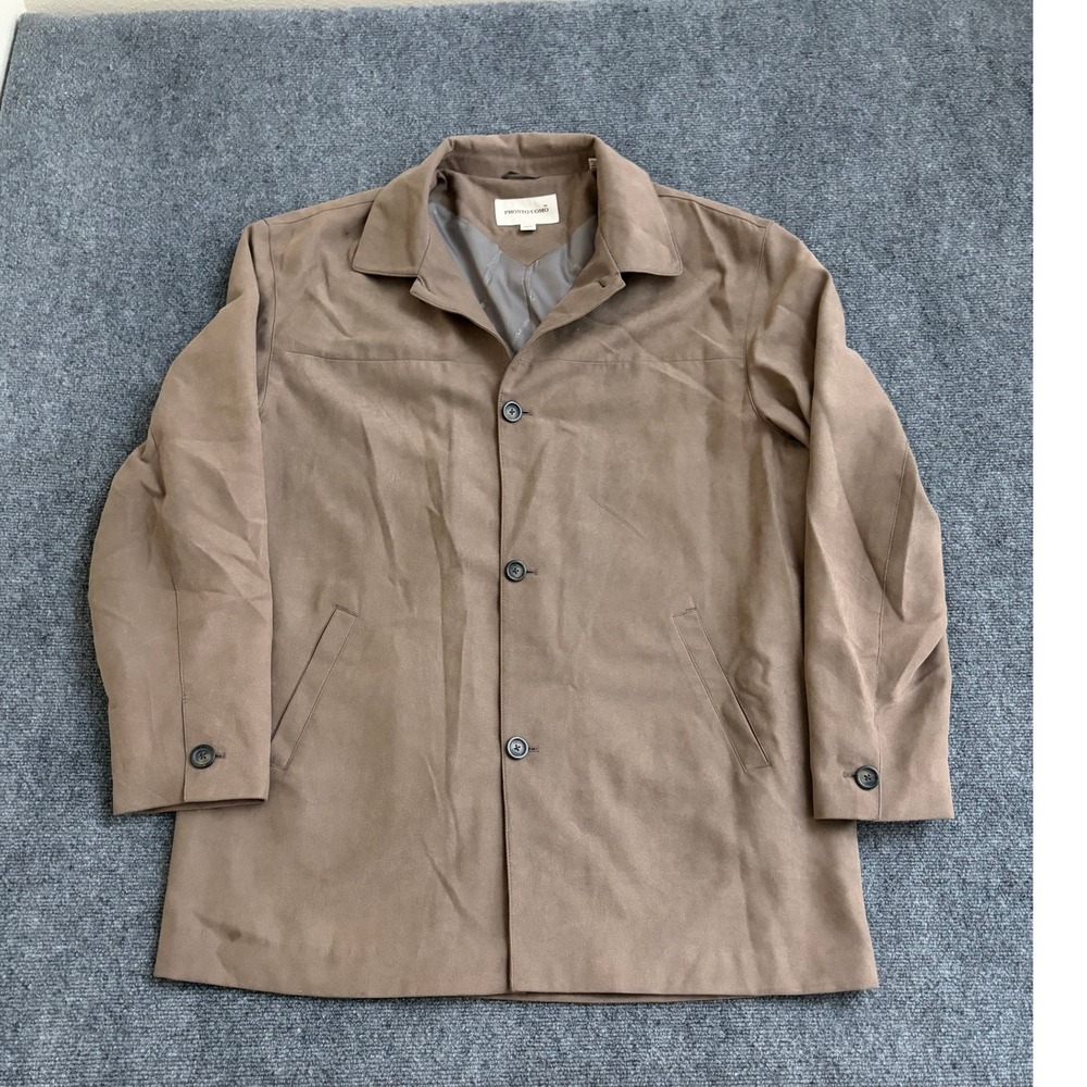 Pronto Uomo Mens Faux Suede Car Coat Jacket Tan Brown 2XLT Tall XL Big & Tall